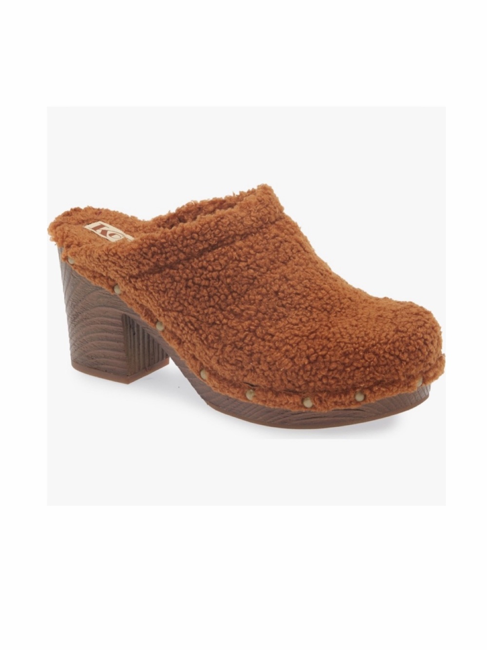 NEW KORKS Teddy Faux Fur Teddy Clog Slip On Comfort Brown